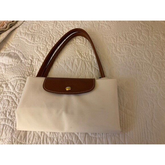 Longchamp Le Pliage Large Tote White Long Handles - Picture 1 of 6